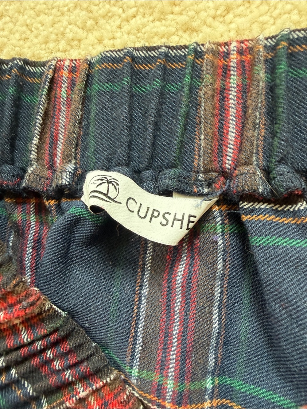 Cupshe Navy Plaid Tiered Skirt with Red Stripes - Picture 2 of 2